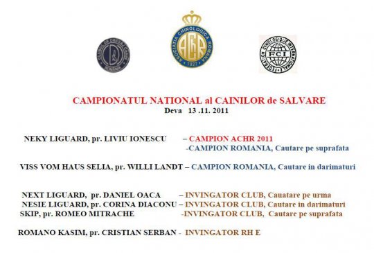 Campionatul National ACHR, al Cainilor de Salvare